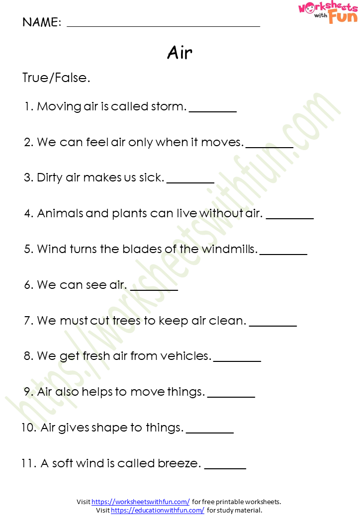 Environmental science class 1 air worksheet 3 wwf